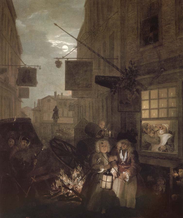 William Hogarth Four hours a day at night